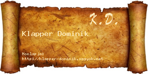 Klapper Dominik névjegykártya