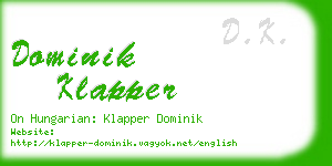 dominik klapper business card